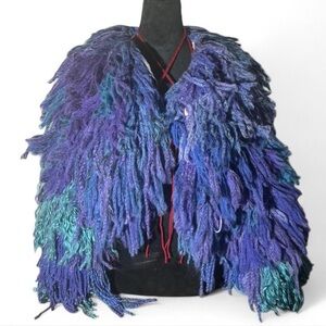 Dolls Kill Blue and Purple Shaggy Jacket